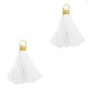 Ibiza style Tassel 1.5cm Gold-white